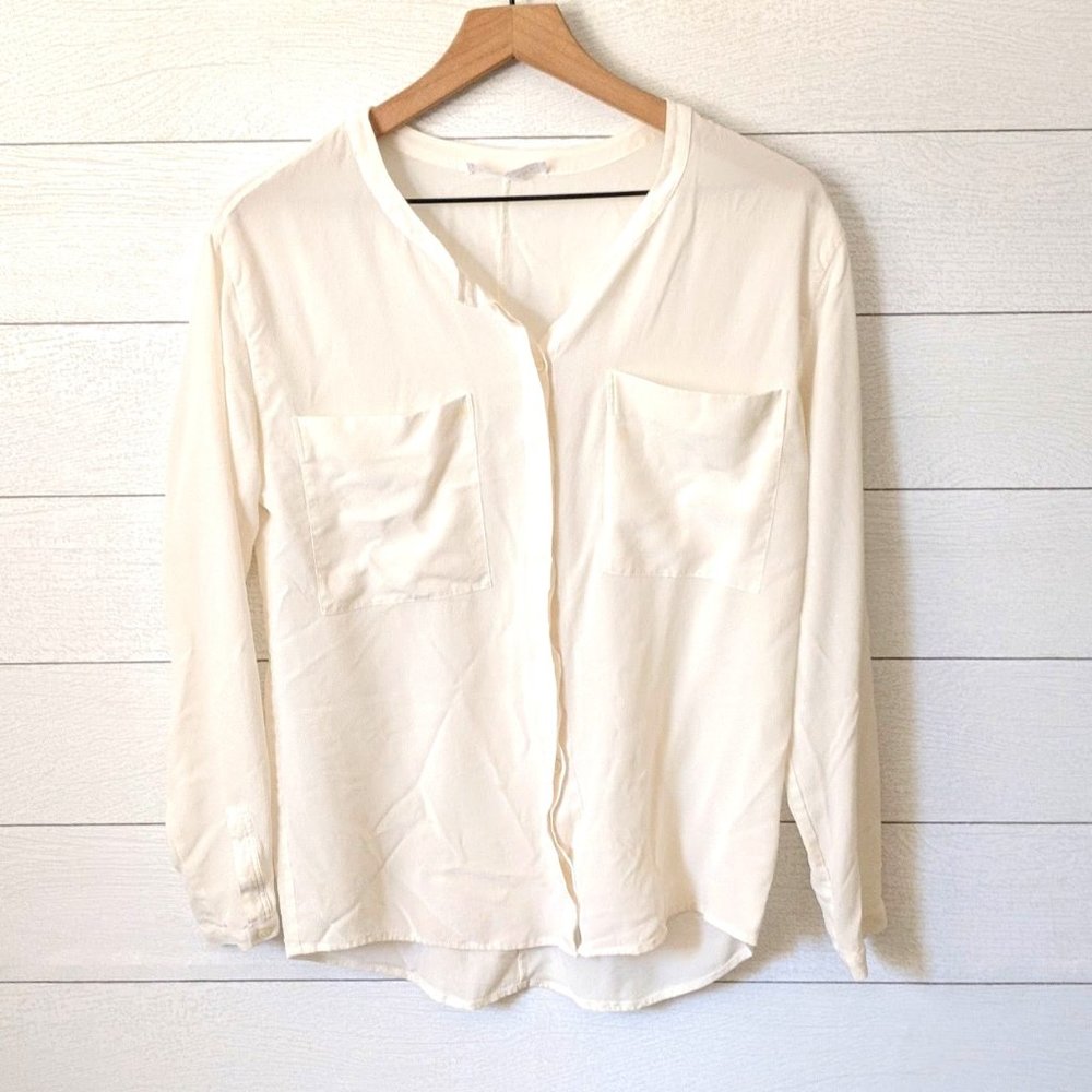 Everlane White Silk Blouse M